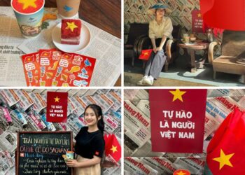 quán cafe Đà Nẵng decor ngày 30/4