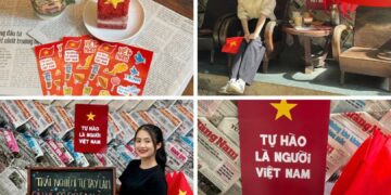 quán cafe Đà Nẵng decor ngày 30/4